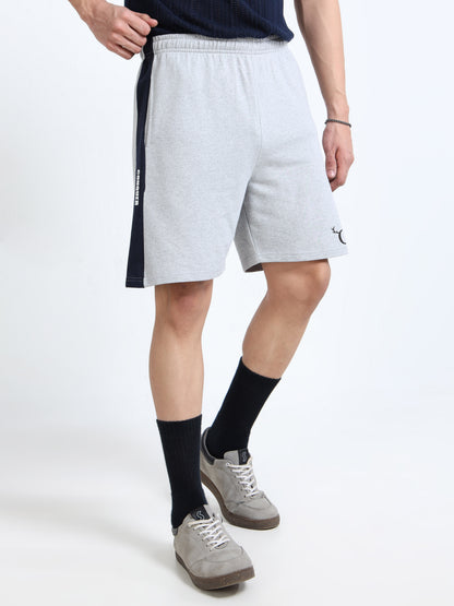 Men’s Grey Striped Casual Shorts | Premium Cotton Blend Regular Fit Comfortable Summer Shorts