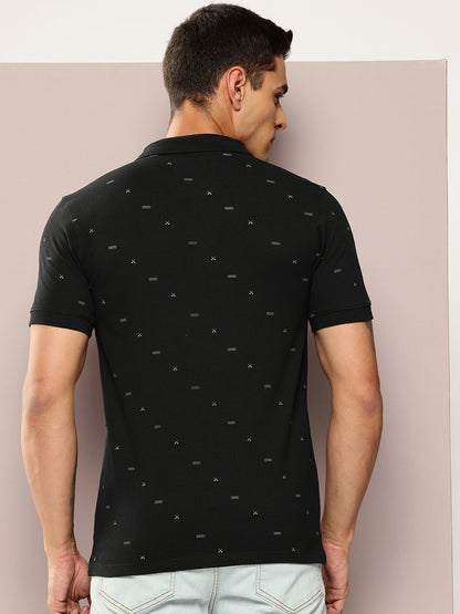 Men Printed Polo Collar T-shirt