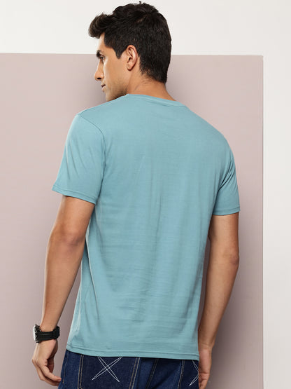 Men's Sky Blue Graphic Print T-Shirt | Casual Everyday Wear