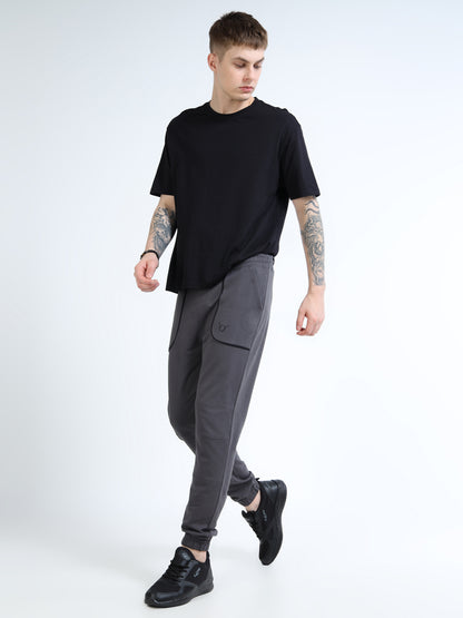 Men’s Premium Cotton Blend Joggers – Grey Athletic Regular Fit Joggers with Pockets