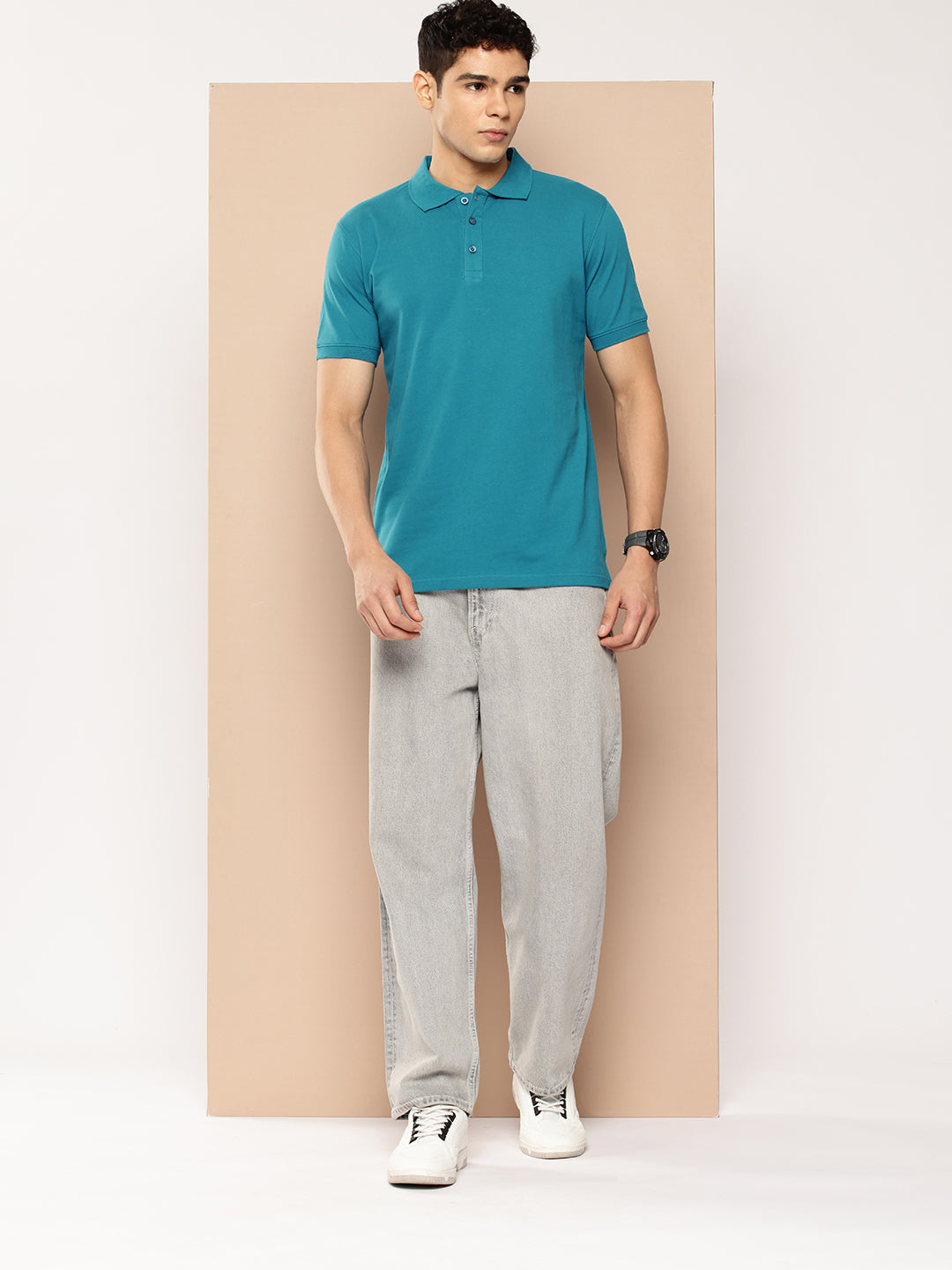 Men’s Classic Solid Cotton Polo T-Shirt