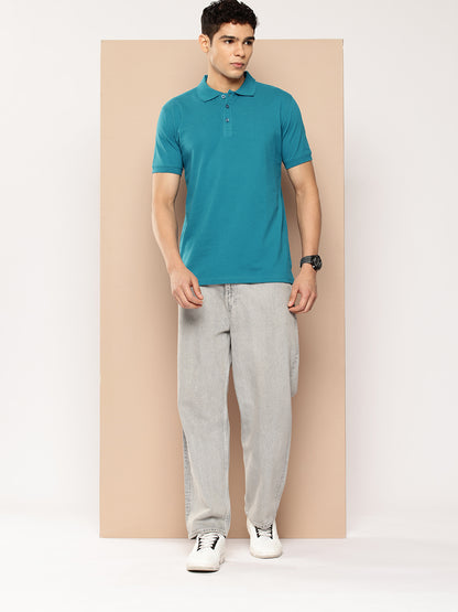 Men’s Classic Solid Cotton Polo T-Shirt
