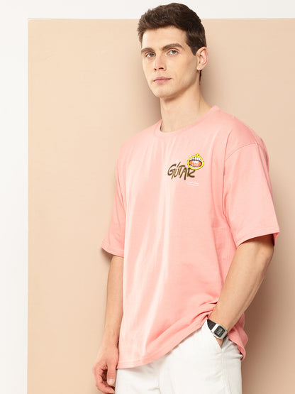 Men's Pink Graphic Print Oversized T-Shirt | Casual Streetwear