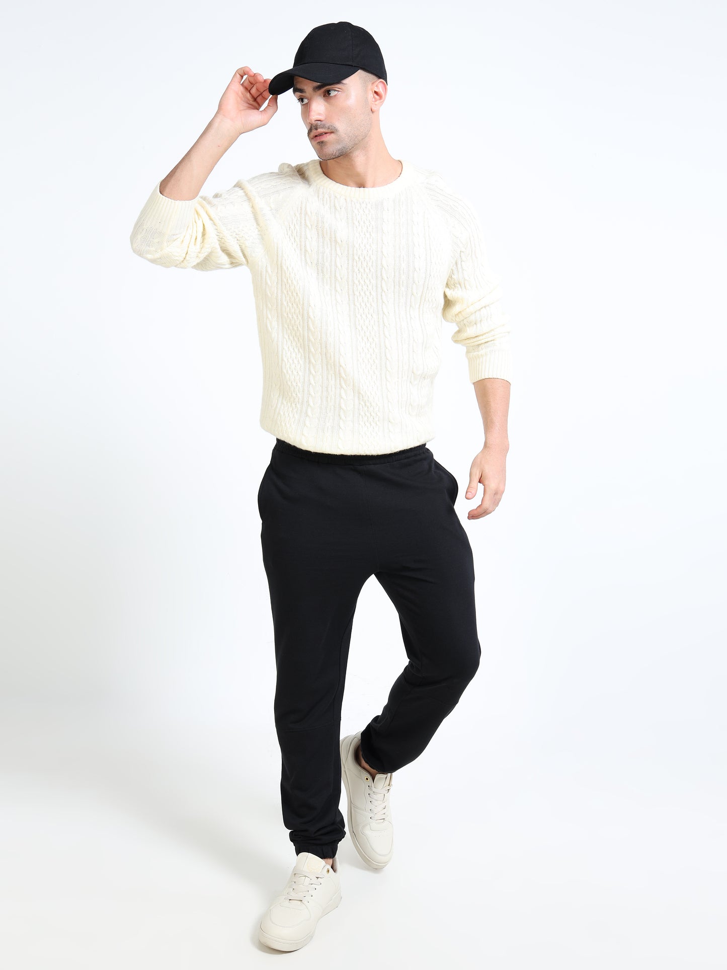Stylish Men’s Black Joggers | Elasticated Waist & Drawstring | Sporty Side Stripes