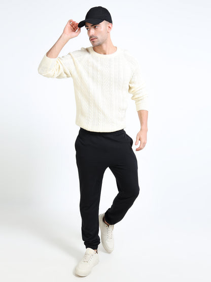 Stylish Men’s Black Joggers | Elasticated Waist & Drawstring | Sporty Side Stripes