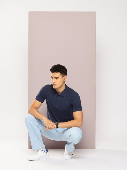 Men’s Classic Solid Cotton Polo T-Shirt
