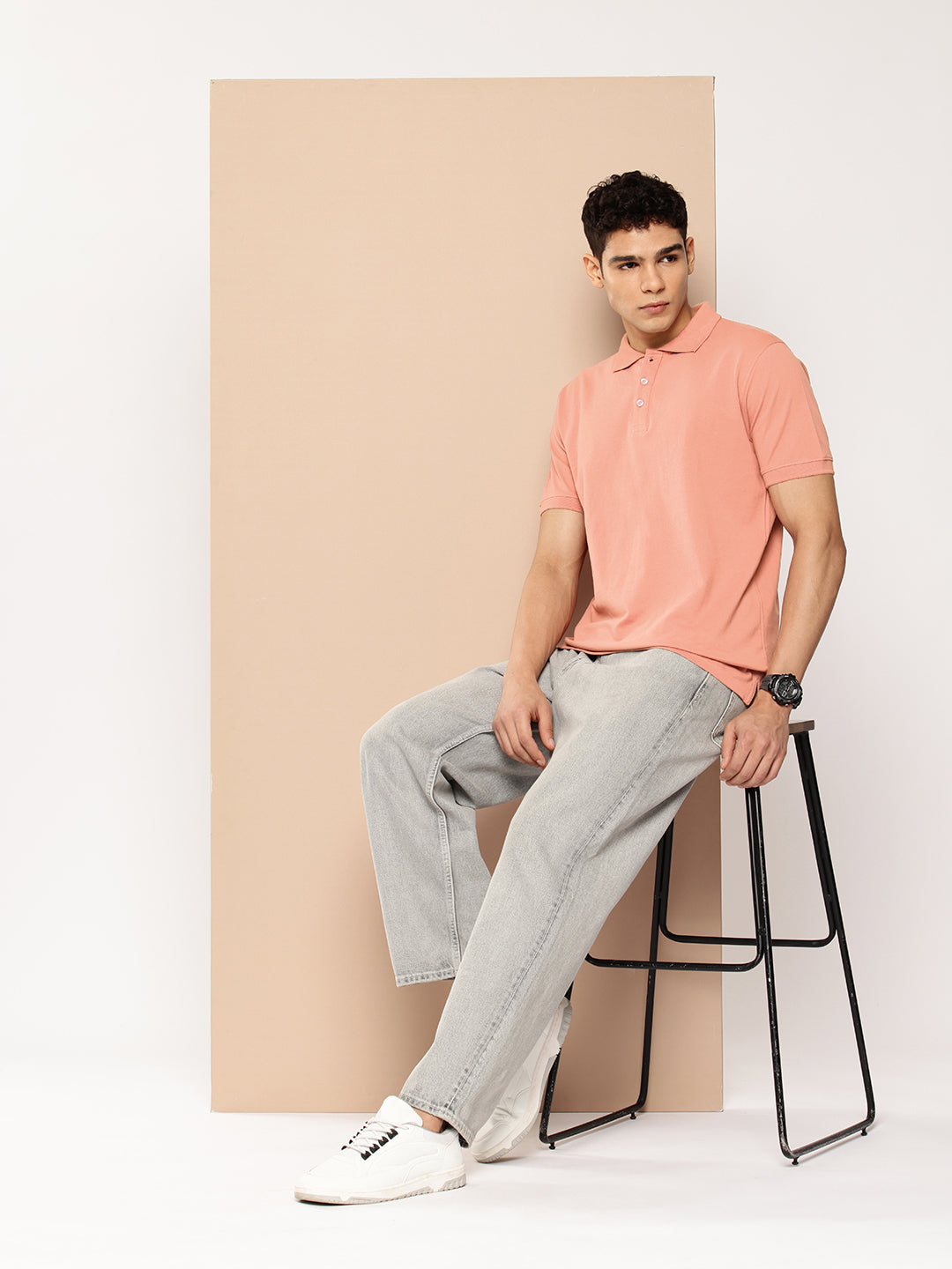 Men’s Classic Solid Cotton Polo T-Shirt