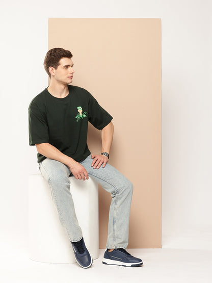 Men’s Drop-Shoulder Sleeves Oversized Graphic Back Printed T-Shirt
