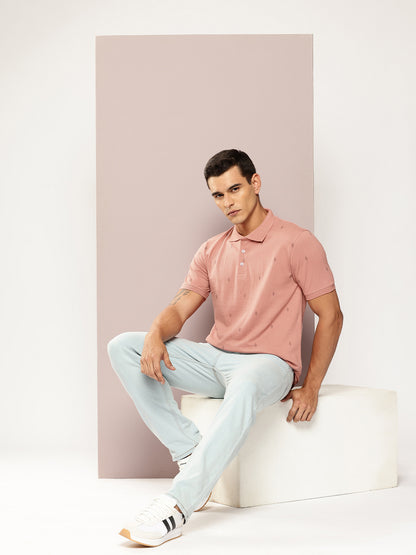 Men Printed Polo Collar T-shirt