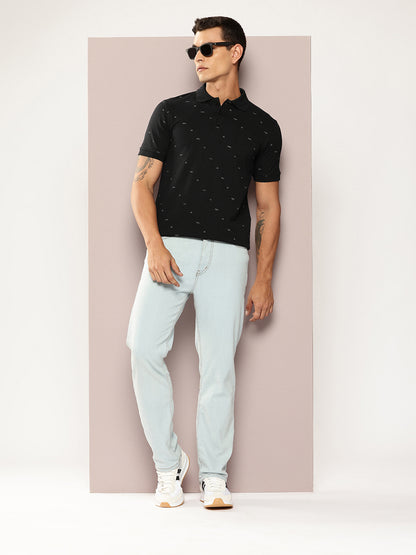 Men Printed Polo Collar T-shirt