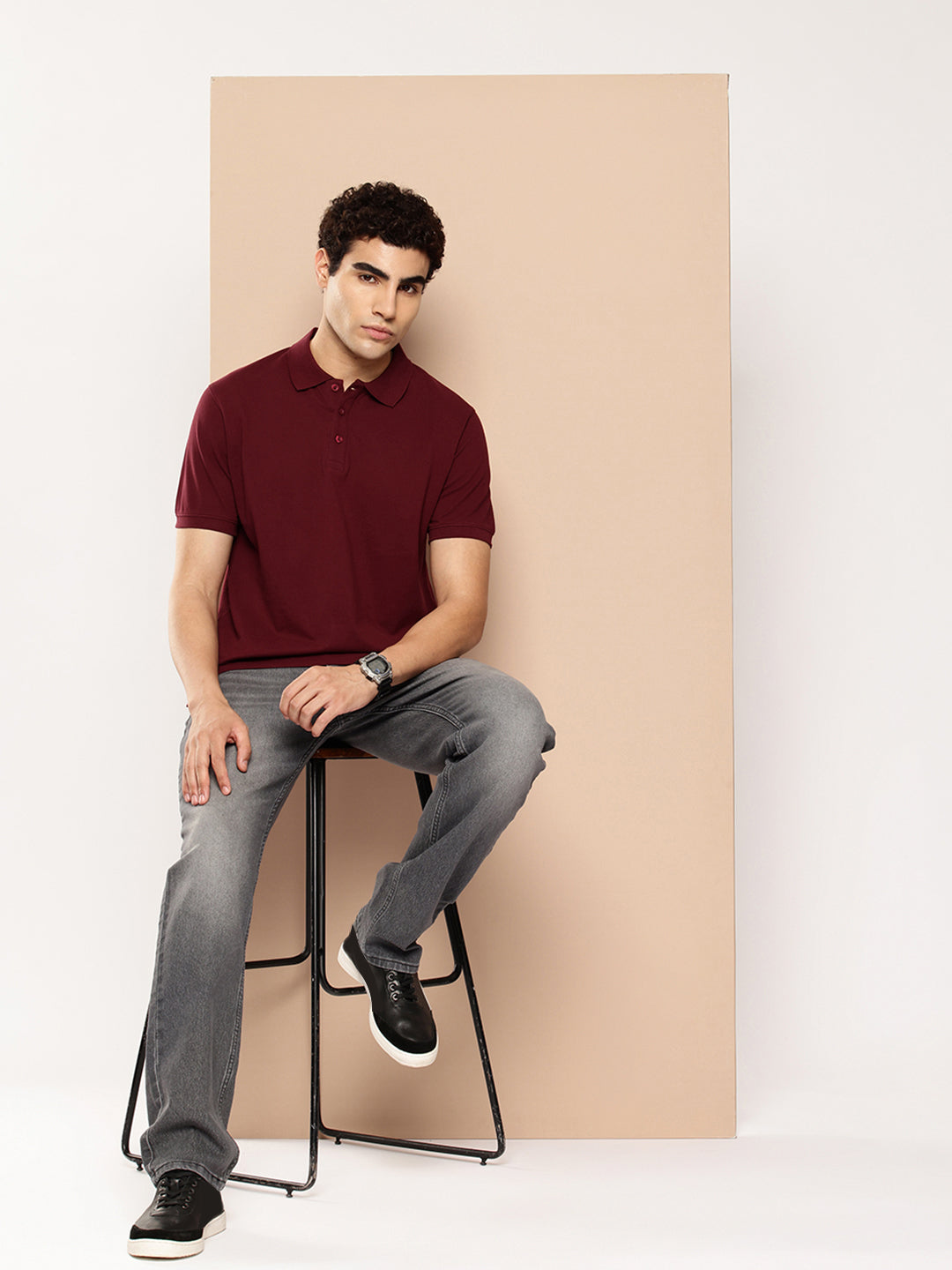 Men’s Classic Solid Cotton Polo T-Shirt