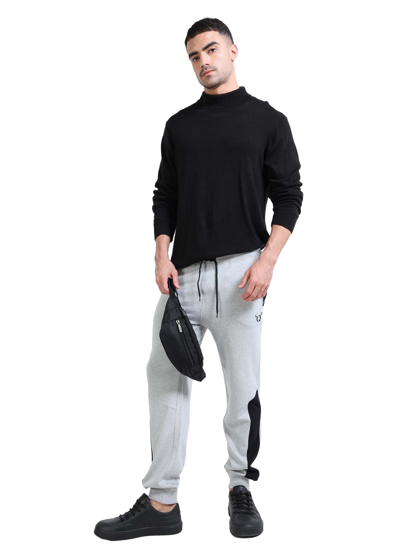 Men Mid-Rise Color-Blocked Joggers