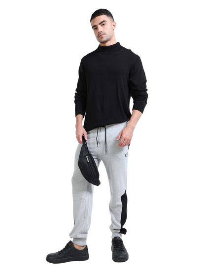 Men Mid-Rise Color-Blocked Joggers