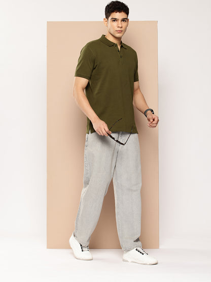 Men’s Classic Solid Cotton Polo T-Shirt