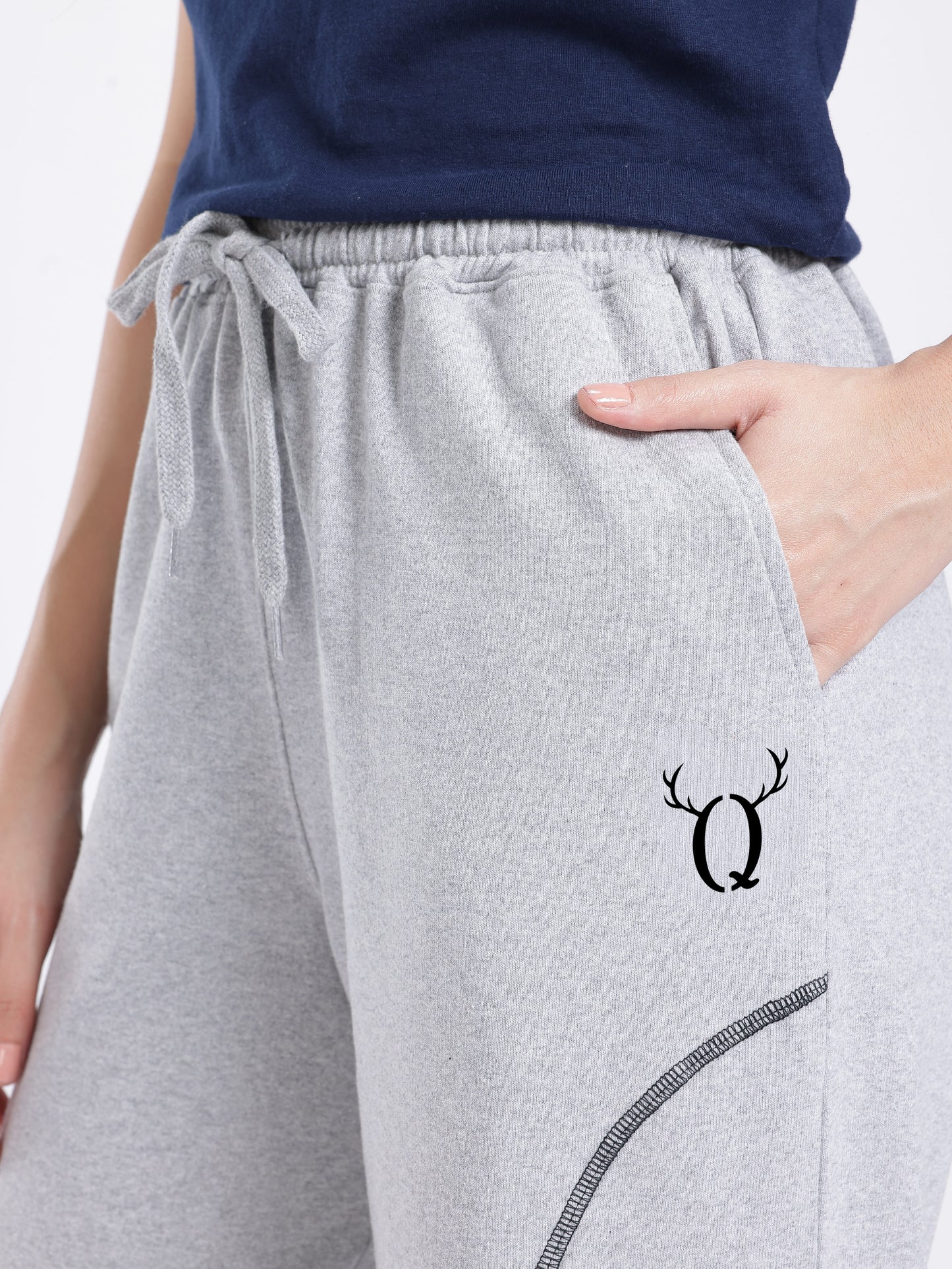 Grey Track Pants for Women – Comfortable Straight Fit Casual Bottom Wear