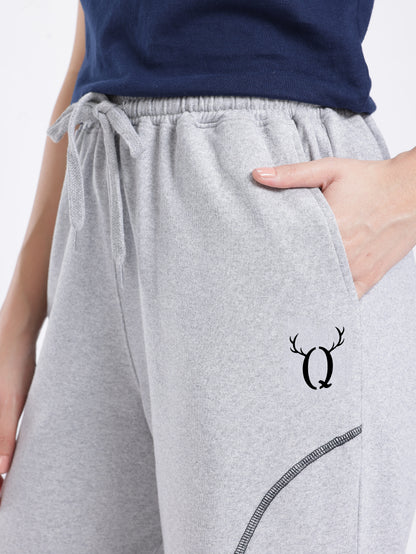 Grey Track Pants for Women – Comfortable Straight Fit Casual Bottom Wear
