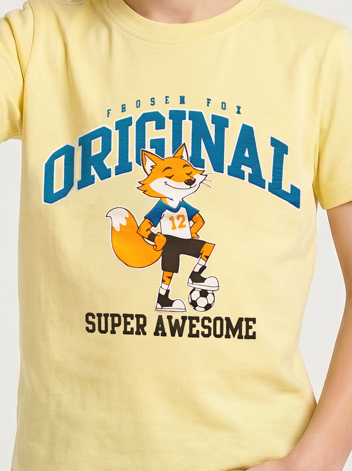 Kids' Yellow Fox Graphic Printed T-Shirt | Casual Everyday Wear