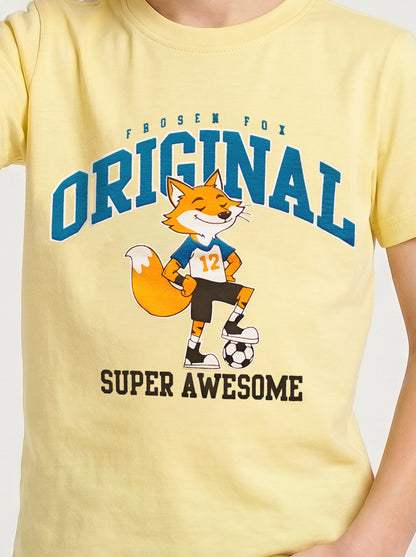 Kids' Yellow Fox Graphic Printed T-Shirt | Casual Everyday Wear