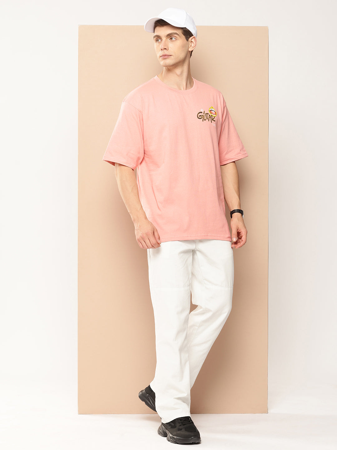 Men's Pink Graphic Print Oversized T-Shirt | Casual Streetwear