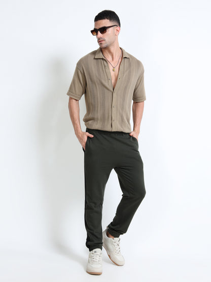Premium Olive Green Joggers for Men | Regular Fit | Cotton Blend | Street Style
