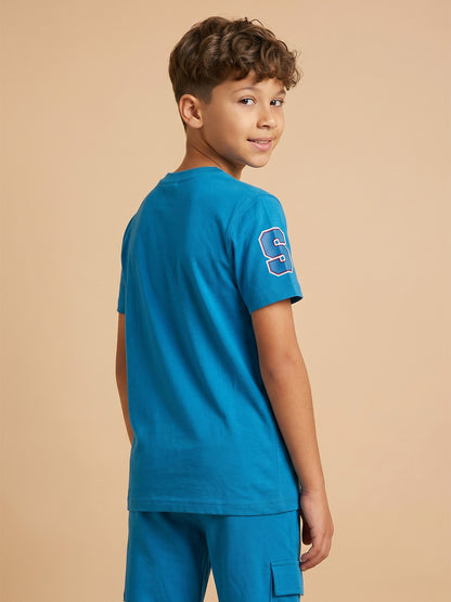 Kids' Light Blue "SAN DIEGO" Graphic Printed T-Shirt and Track Pants Set