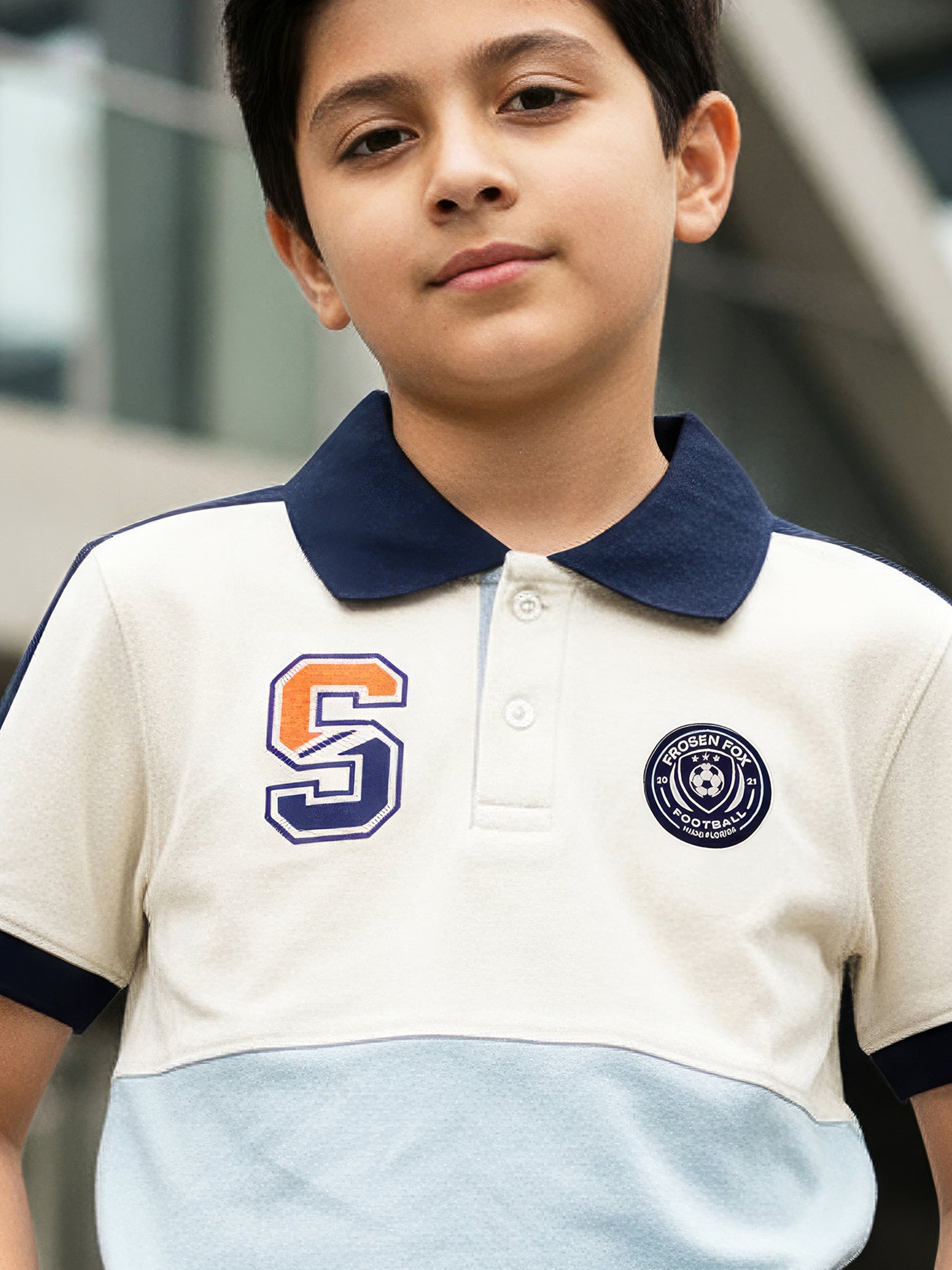 Self Design Pure Cotton Boys Polo Tee