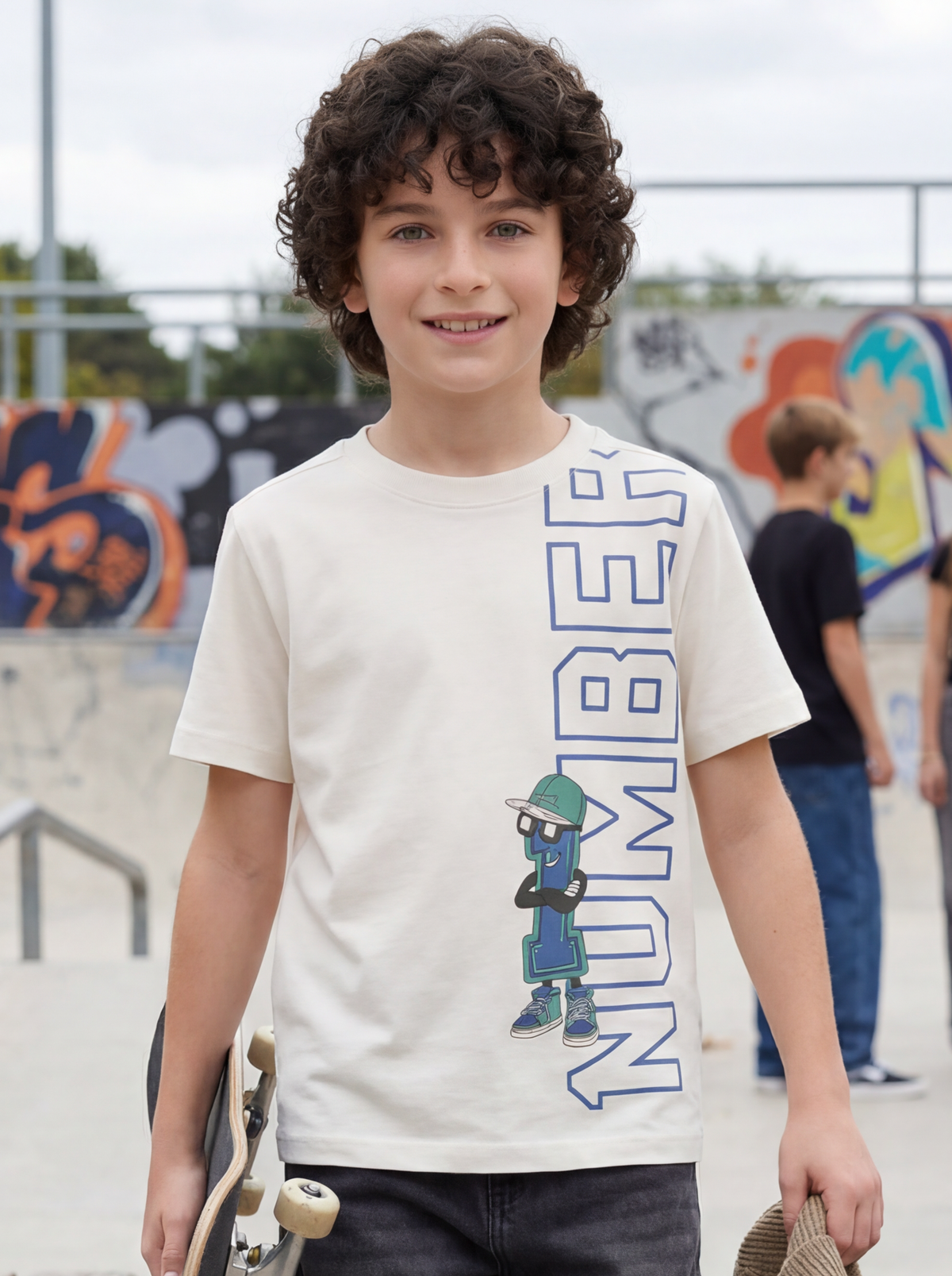 Kids' Cream Graphic Printed T-Shirt | Casual Everyday Wear