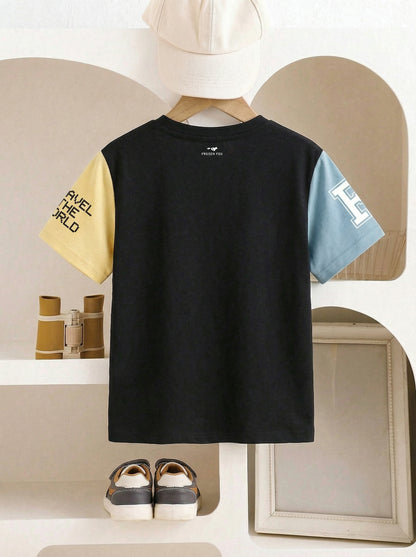 Boys Black Graphic printed T-shirt