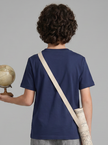 Kids' Navy Blue Space Graphic Printed T-Shirt | Casual Everyday Wear