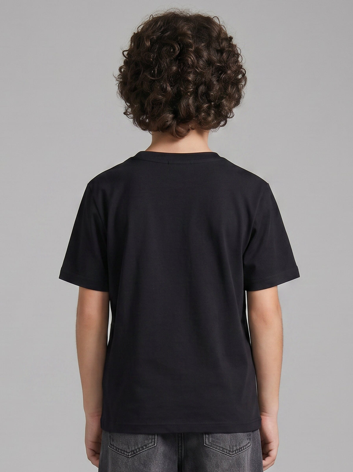 Boys' Black Graphic Printed T-Shirt | Creative Splash Design