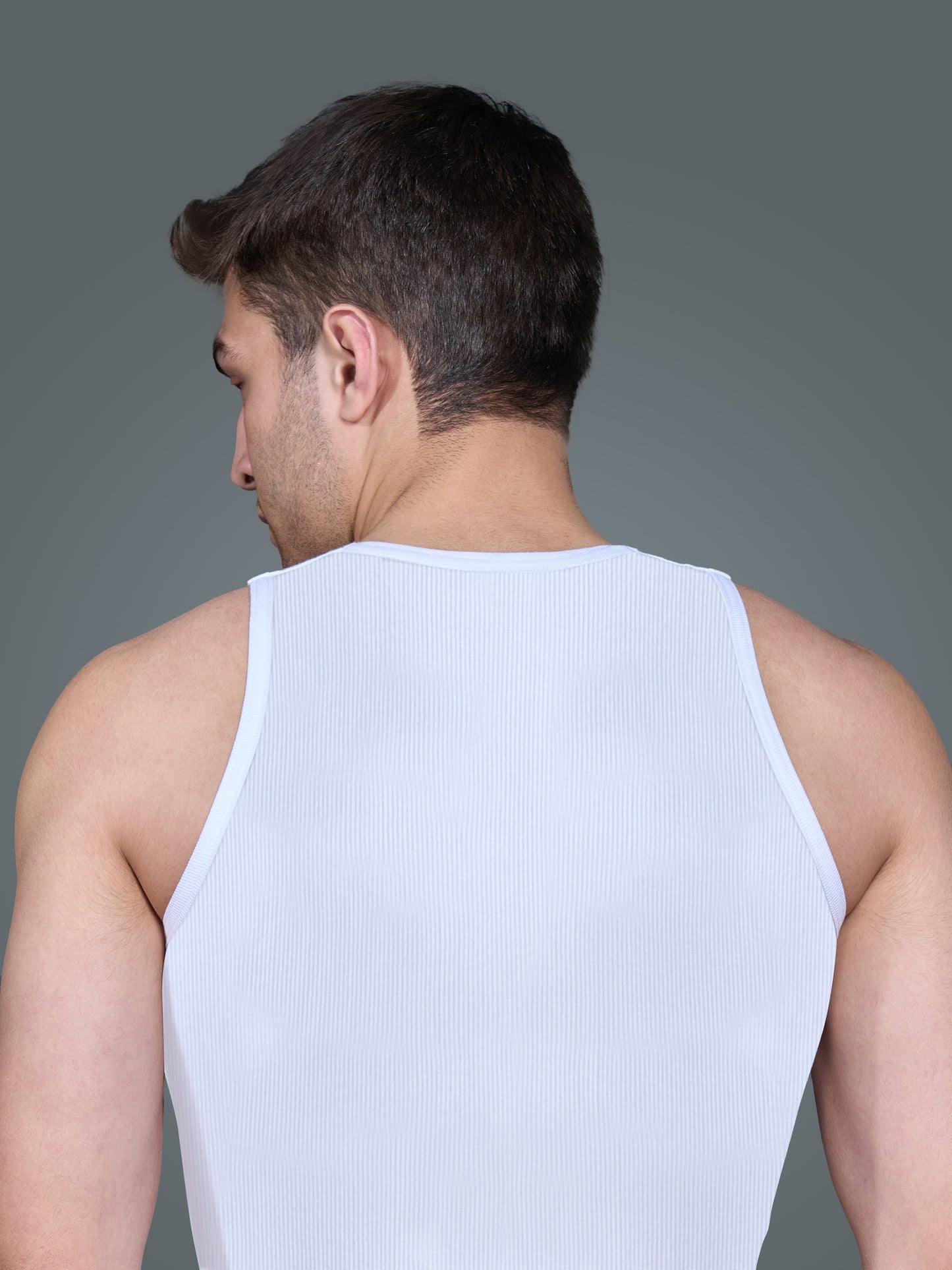 Men’s White Cotton Vest – Slim Fit Sleeveless Sports &amp; Gym Vest