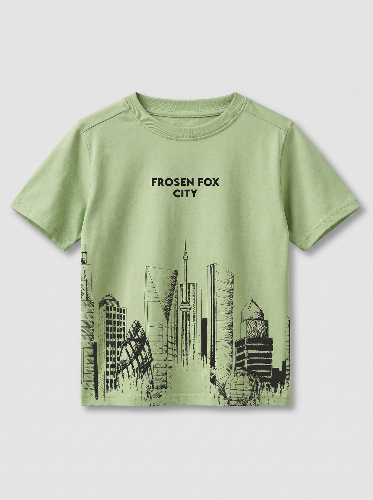 Kids' Light Green Graphic Printed T-Shirt | Casual Everyday Wear