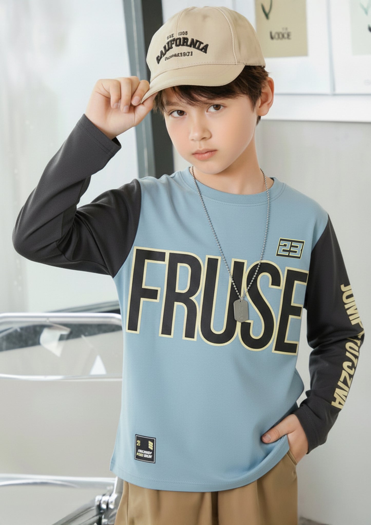 Boys Printed Full-Sleeve Cotton T-Shirt
