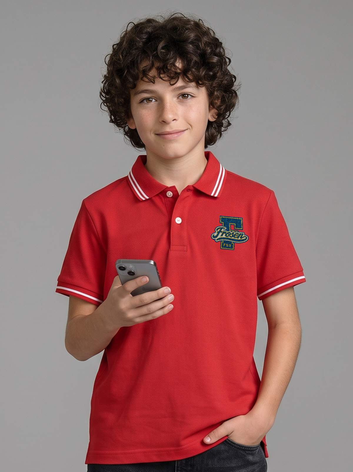 Kids' Red Solid Polo T-Shirt | Casual Everyday Wear