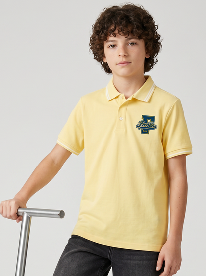 Kids' Light Blue Polo T-Shirt with Logo Print | Casual Everyday Wear  Description