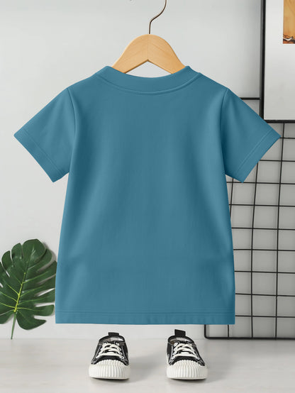 Kids Round Neck Graphic Printed Pure Cotton T-shirt