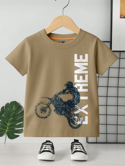 Kids Round Neck Graphic Printed Pure Cotton T-shirt