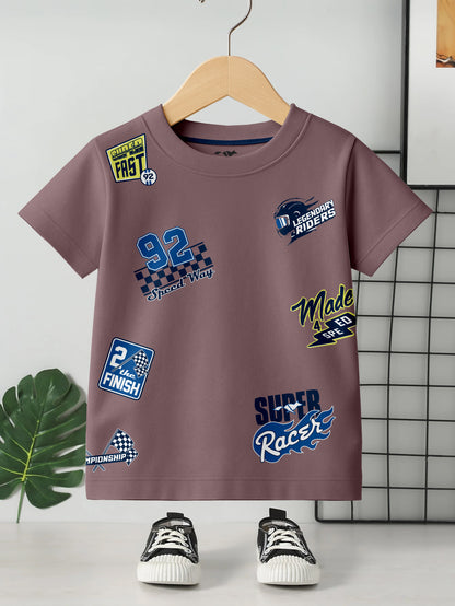 Kids Round Neck Graphic Printed Pure Cotton T-shirt