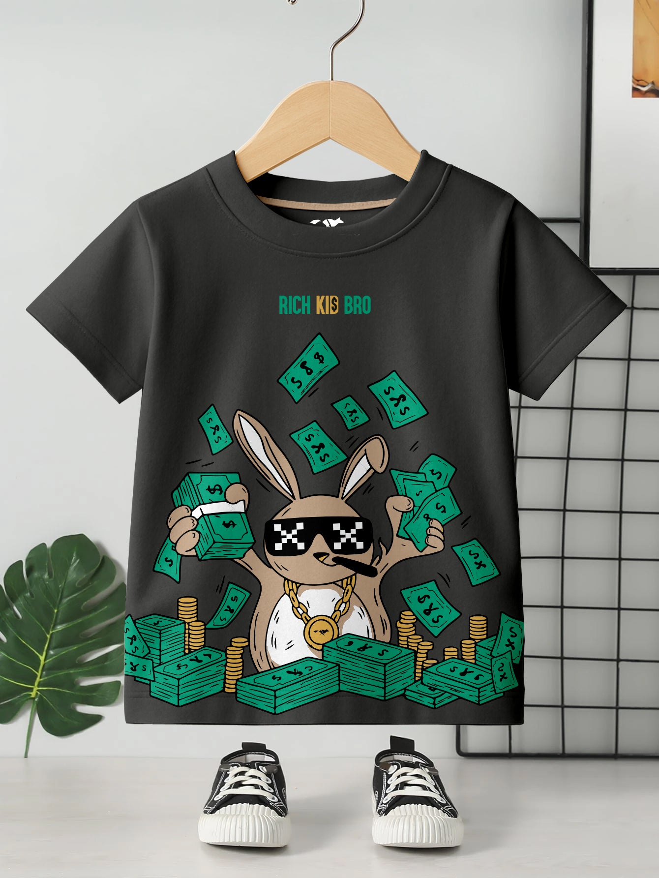 Kids Round Neck Graphic Printed Pure Cotton T-shirt