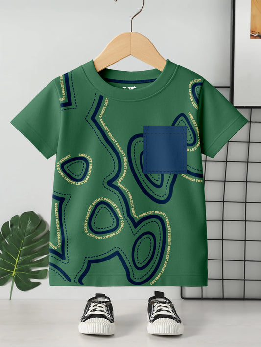 Kids Round Neck Graphic Printed Pure Cotton T-shirt