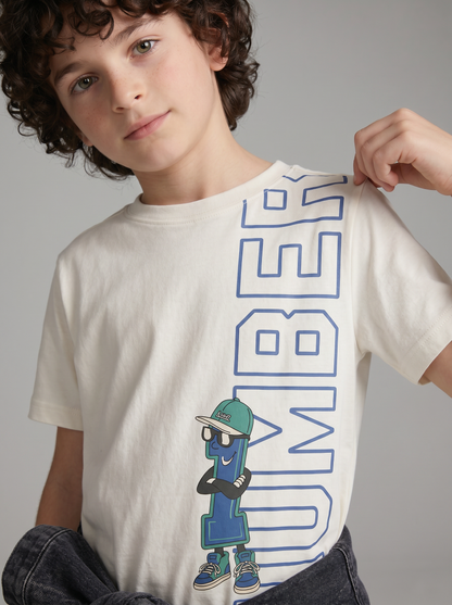 Kids' Cream Graphic Printed T-Shirt | Casual Everyday Wear