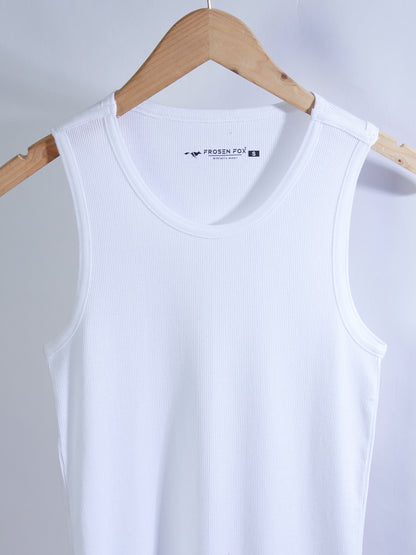 Men’s White Cotton Vest – Slim Fit Sleeveless Sports &amp; Gym Vest