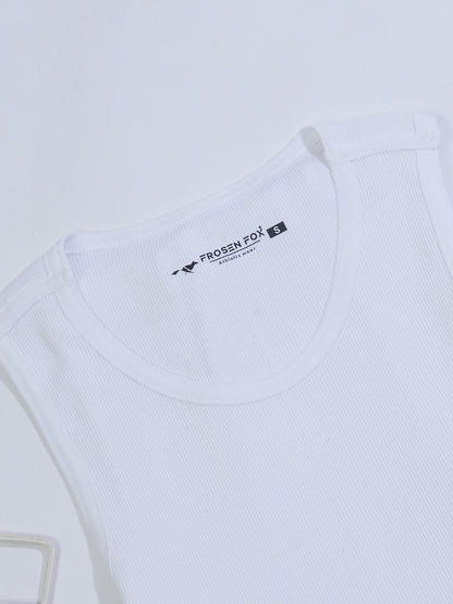 Men’s White Cotton Vest – Slim Fit Sleeveless Sports &amp; Gym Vest