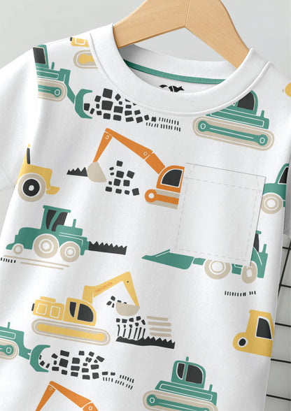 Kids Round Neck Graphic Printed Pure Cotton T-shirt