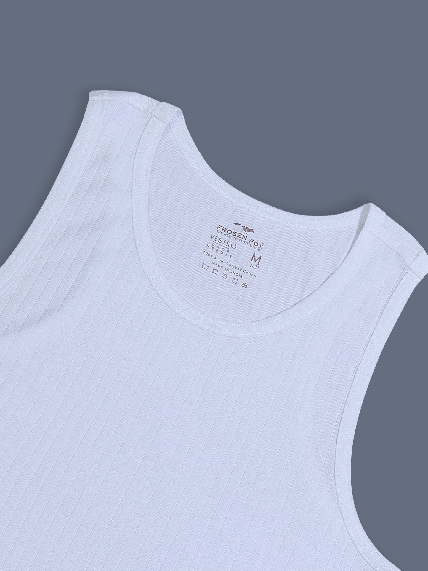 Men’s White Ribbed Cotton Tank Top – Slim Fit Sleeveless Vest for Everyday Comfort