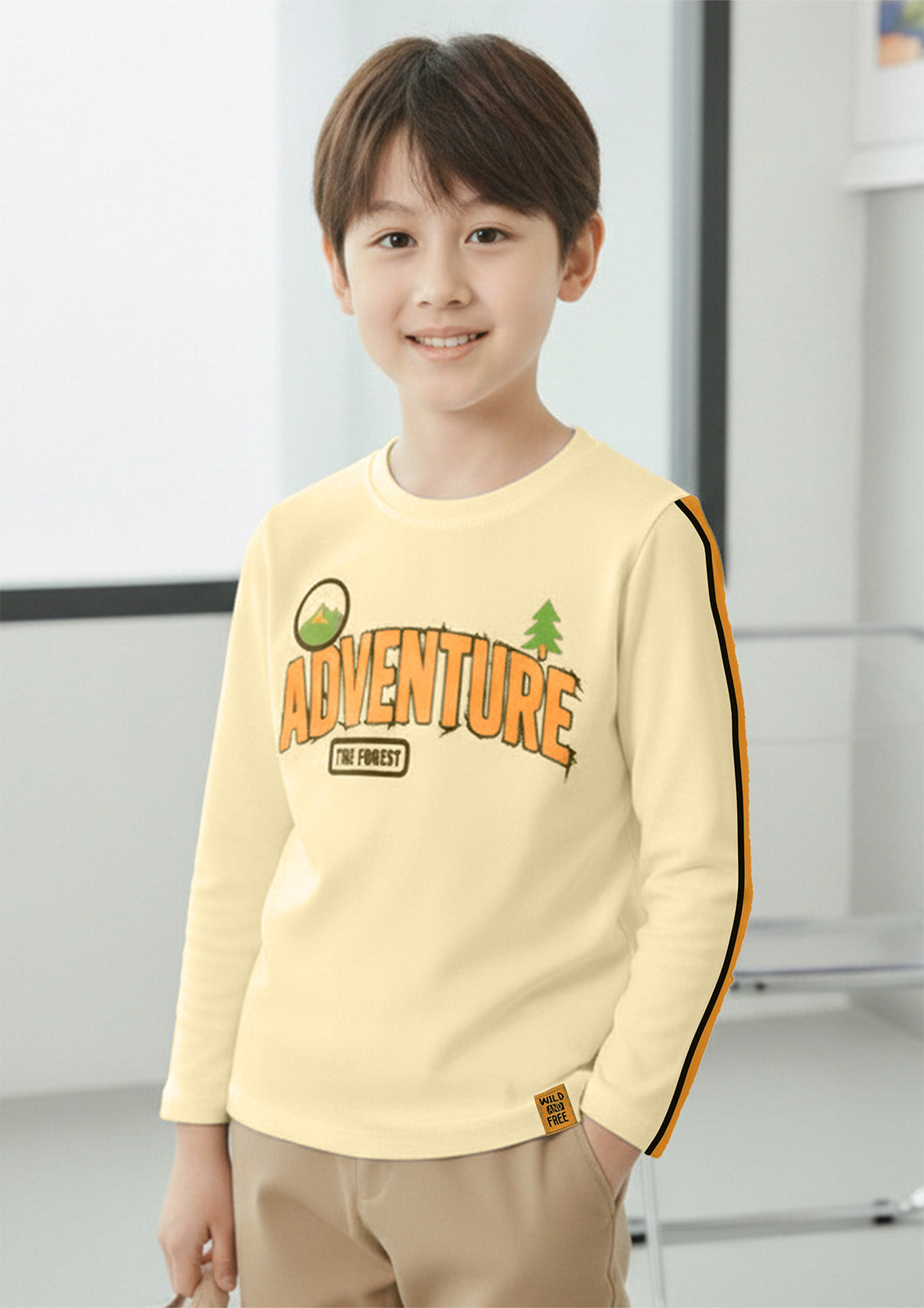 Boys Adventure Graphic Print Long Sleeve T-Shirt
