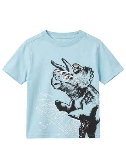 Kids' Light Blue Graphic Print T-Shirt | DJ Character Design