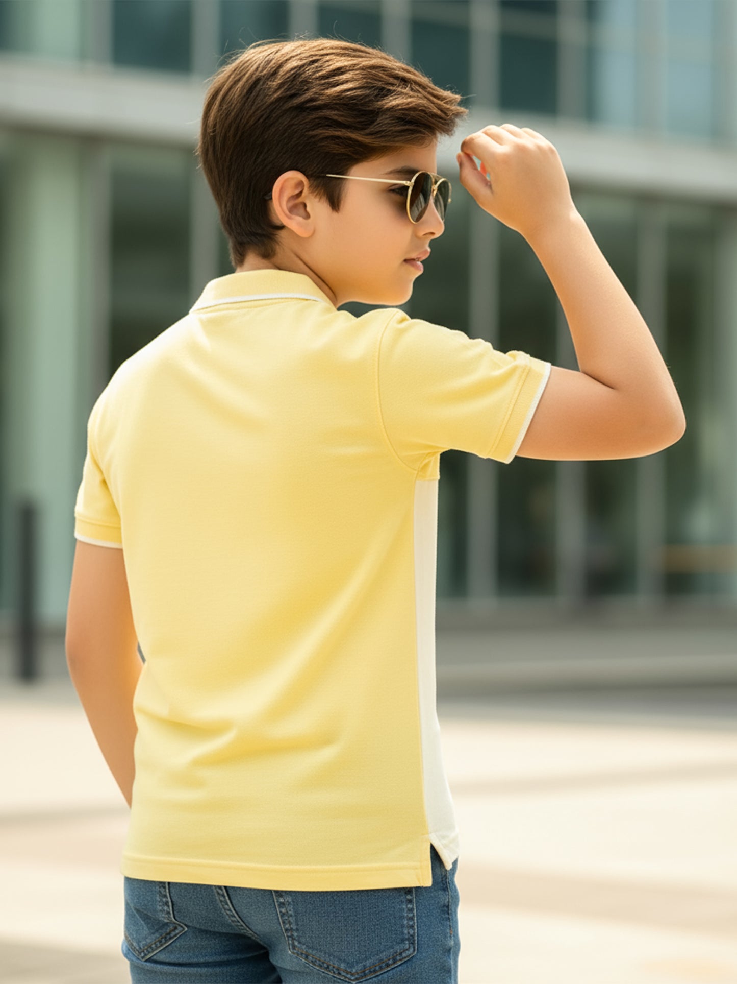 Self Design Pure Cotton Boys Polo Tee