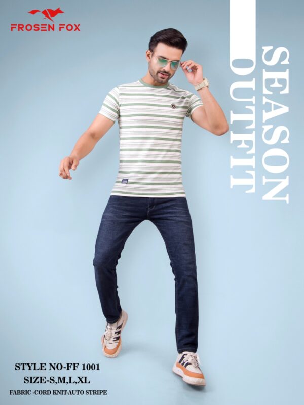 Men's Striped Half sleeve Crew neck Tshirt - Image 7
