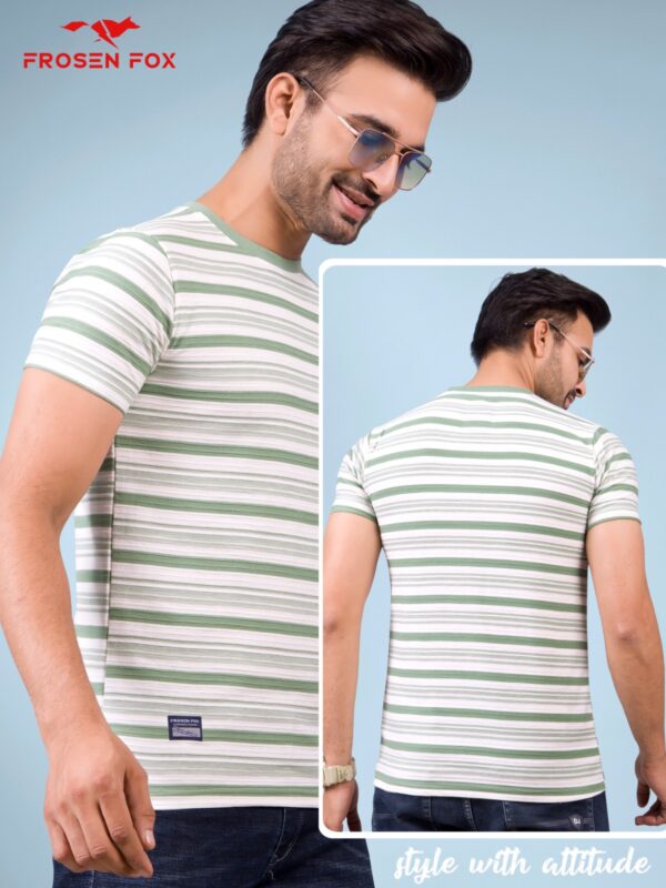 Men's Striped Half sleeve Crew neck Tshirt - Image 8